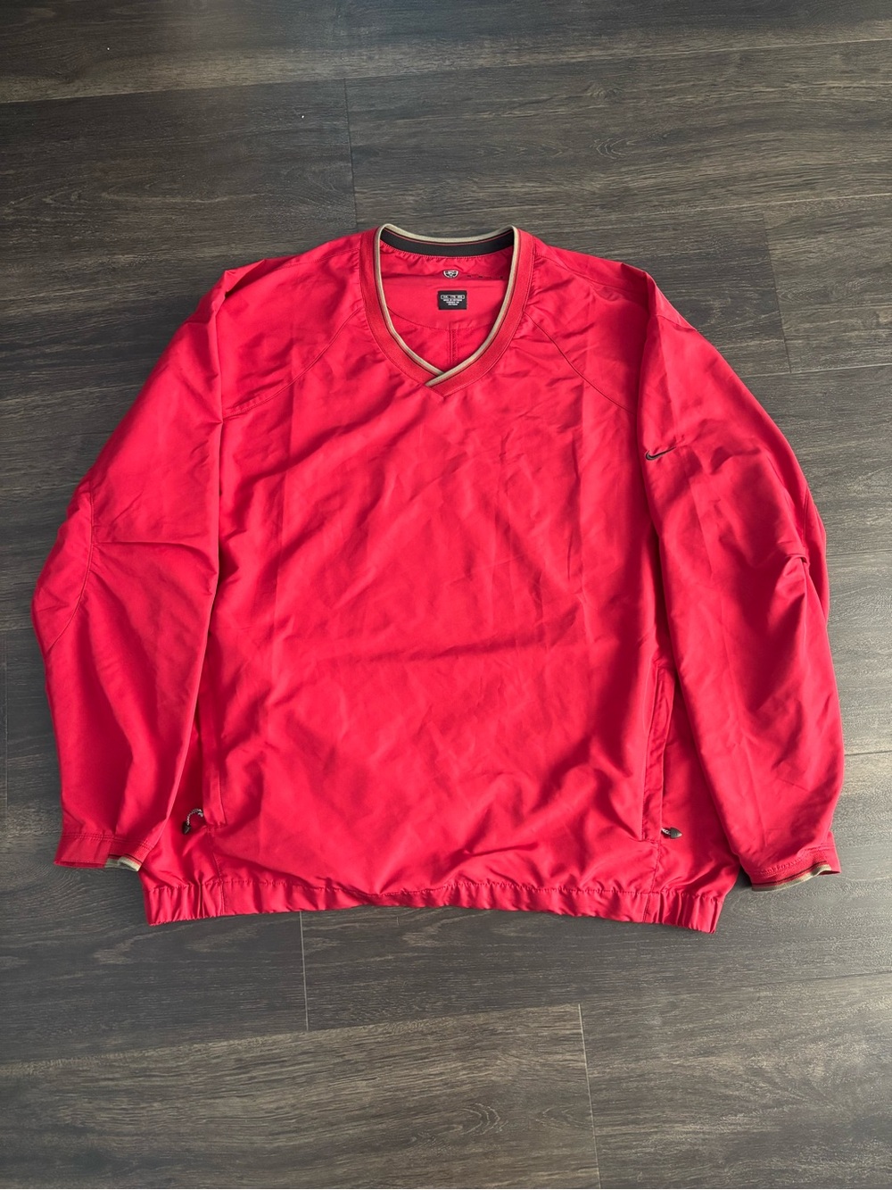 Nike Golf Pullover Mens XXL Jacket V Neck Windbreaker Clima Fit Red